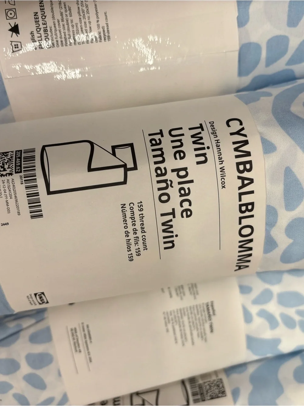 IKEA Sz twin Light Blue Floral Duvet Cover Set - Home Bedding